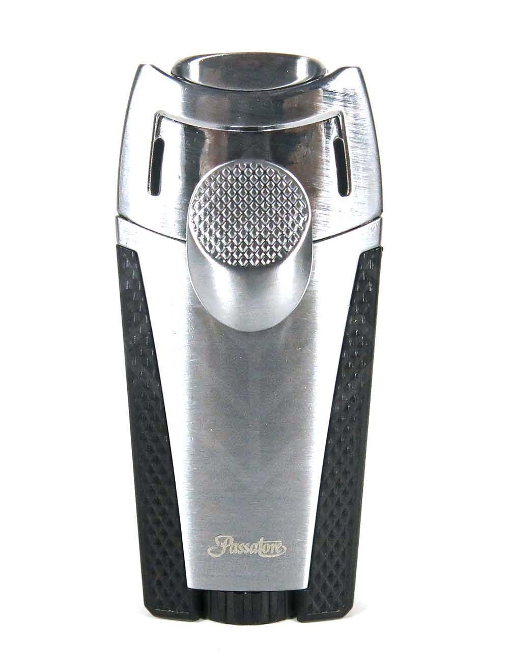 Зажигалка PASSATORE 2-flame jet cigar lighter "Ryan" chrome sat./black
